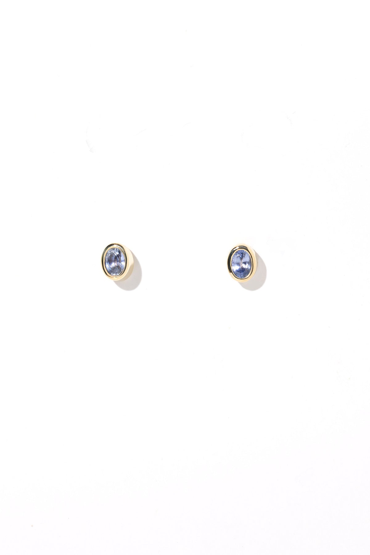 sanity:Sapphire Bezel Oval Studs