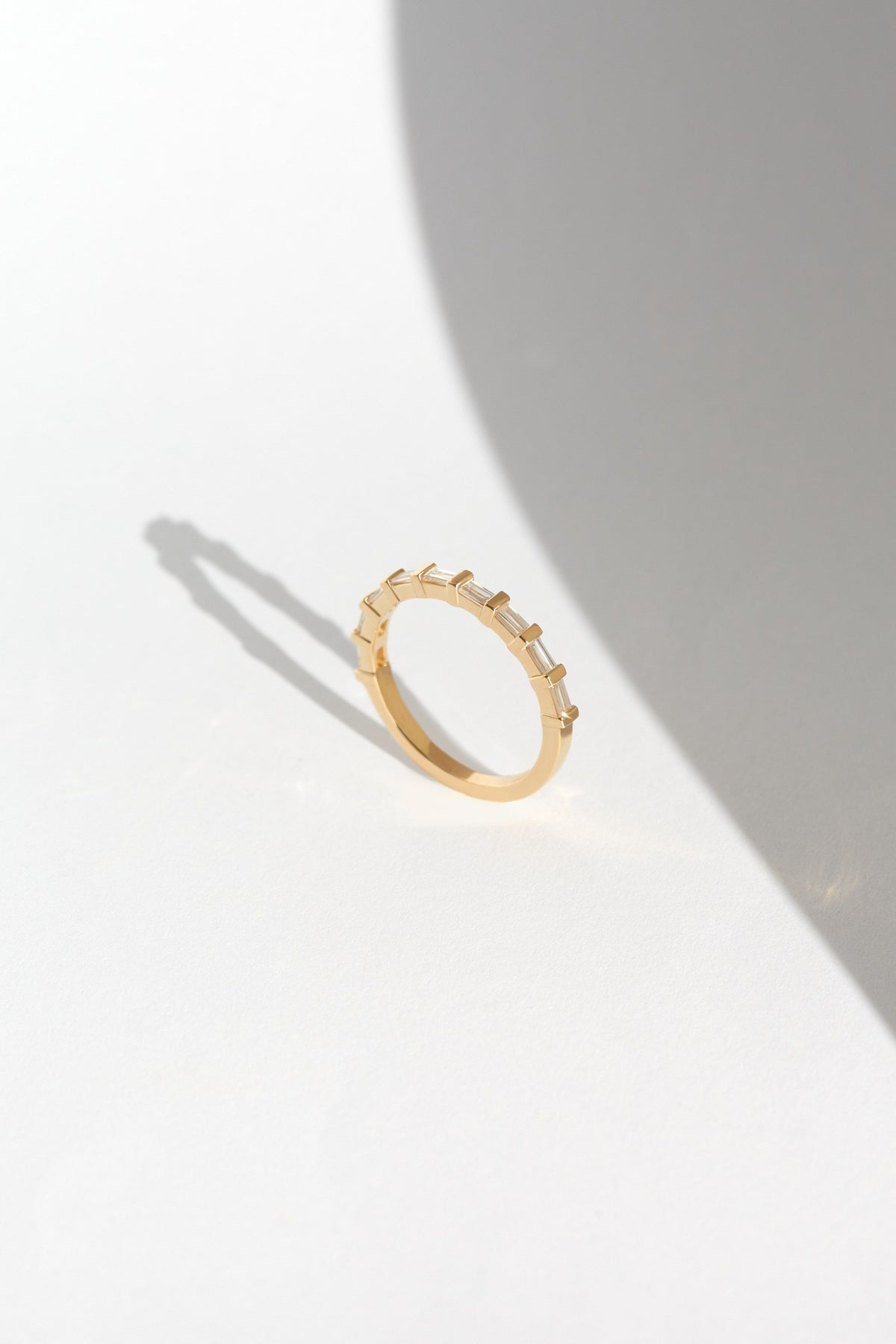 sanity:Baguette Bar Set Half Eternity Ring