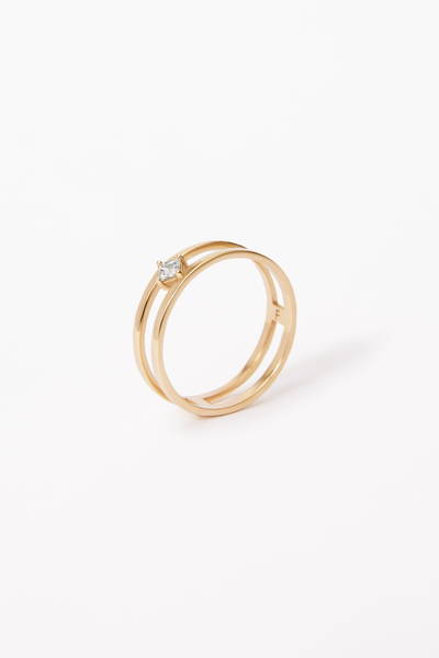 Midi Double Band with Carre Diamond