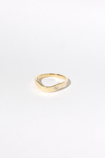 Wave pear ring