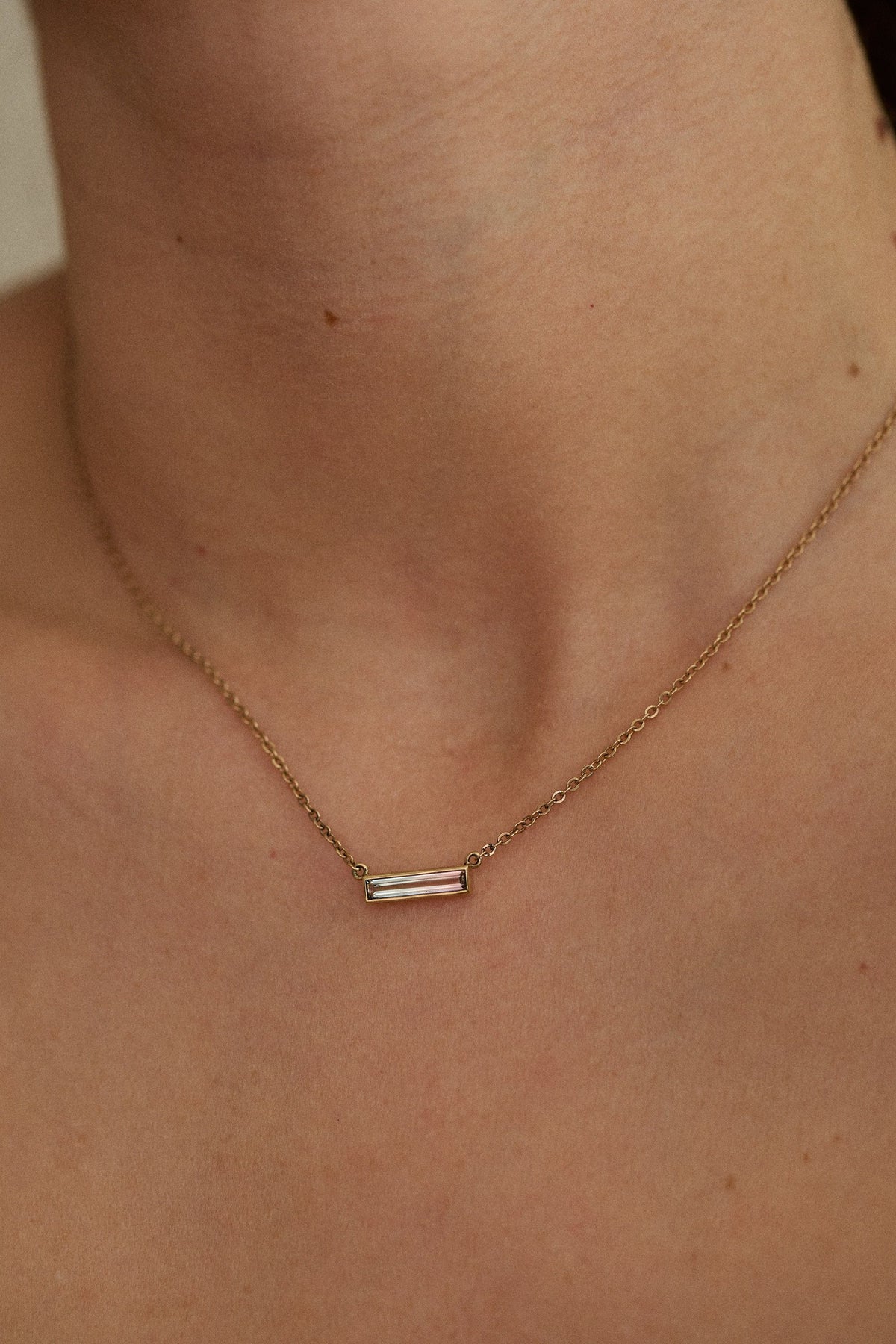 sanity:Baguette Tourmaline Necklace