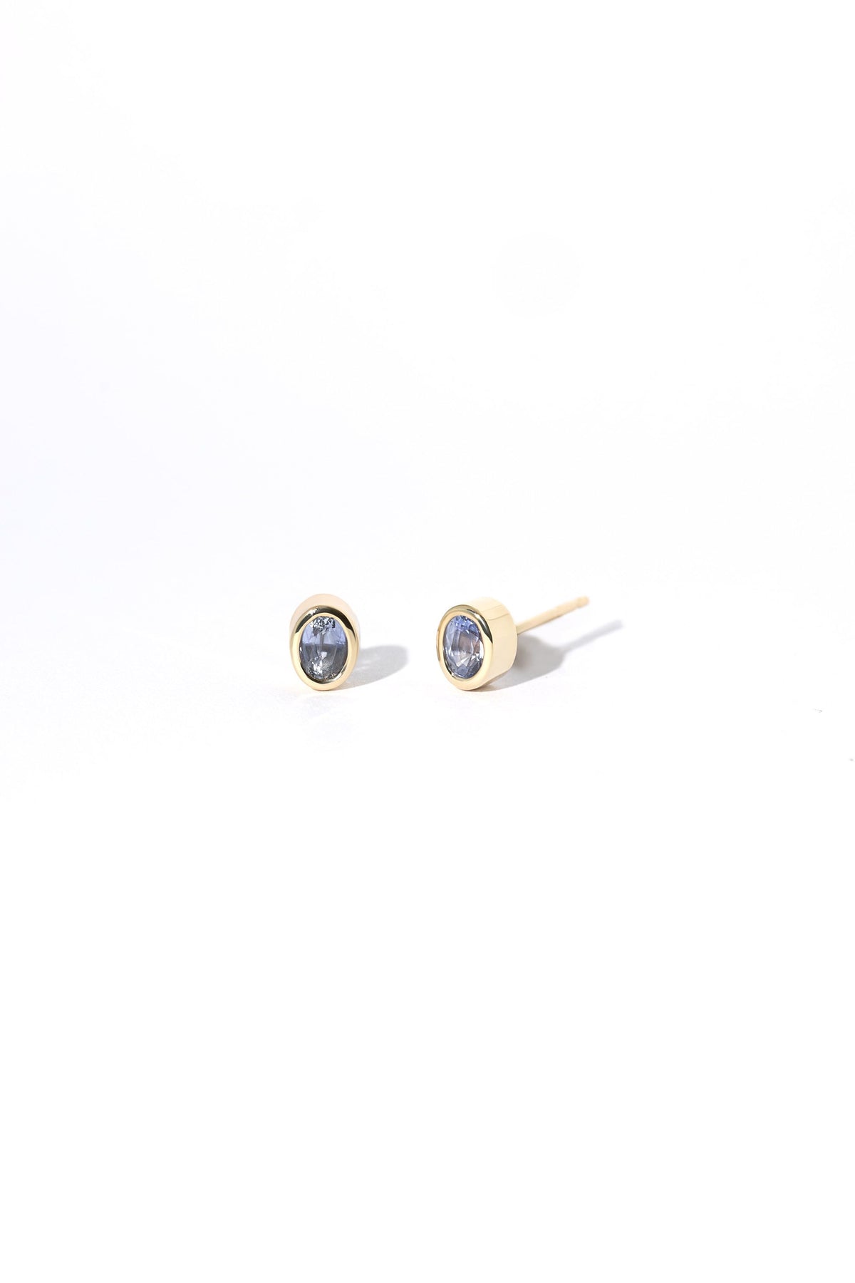 sanity:Sapphire Bezel Oval Studs