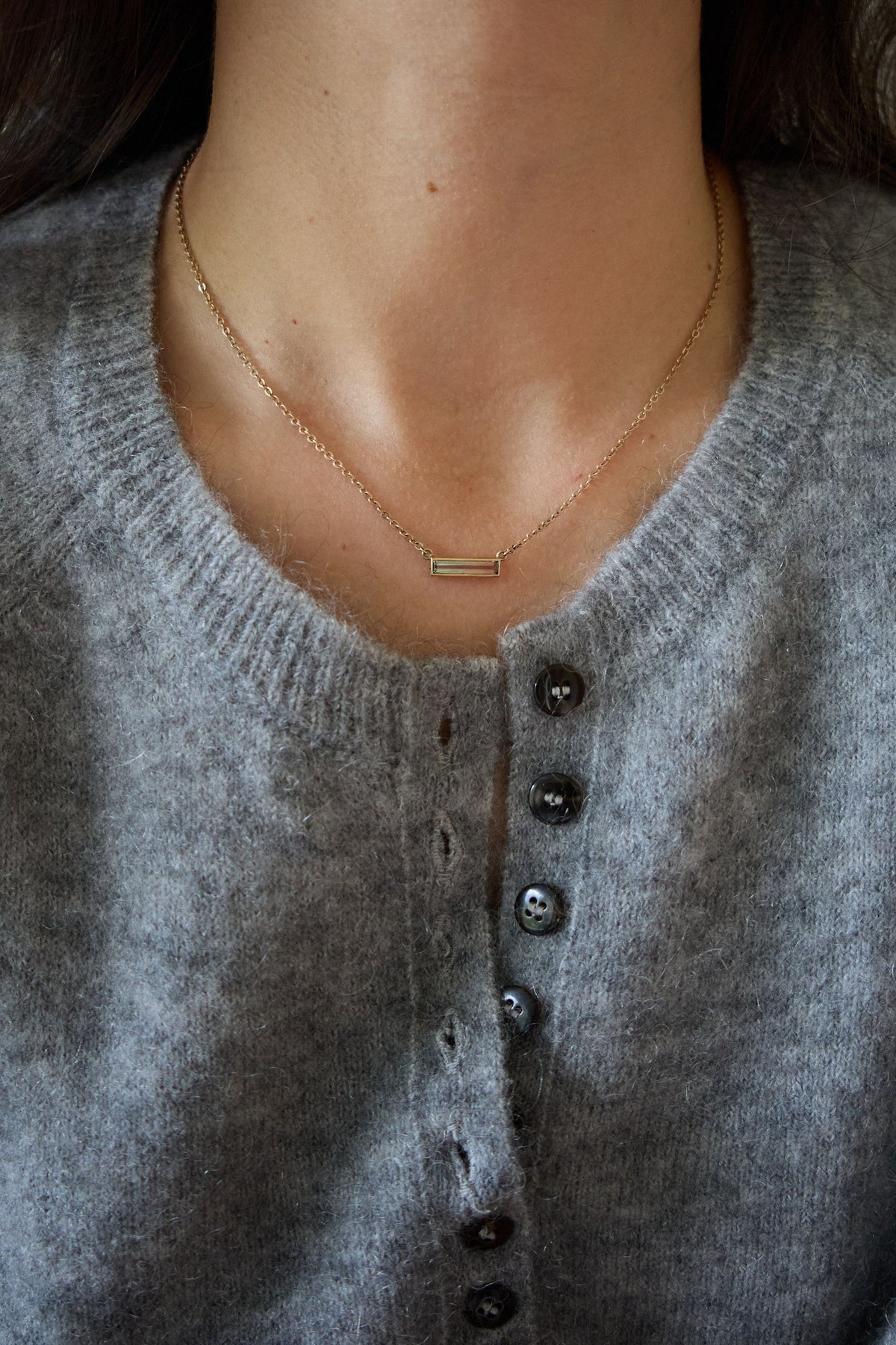 sanity:Baguette Tourmaline Necklace