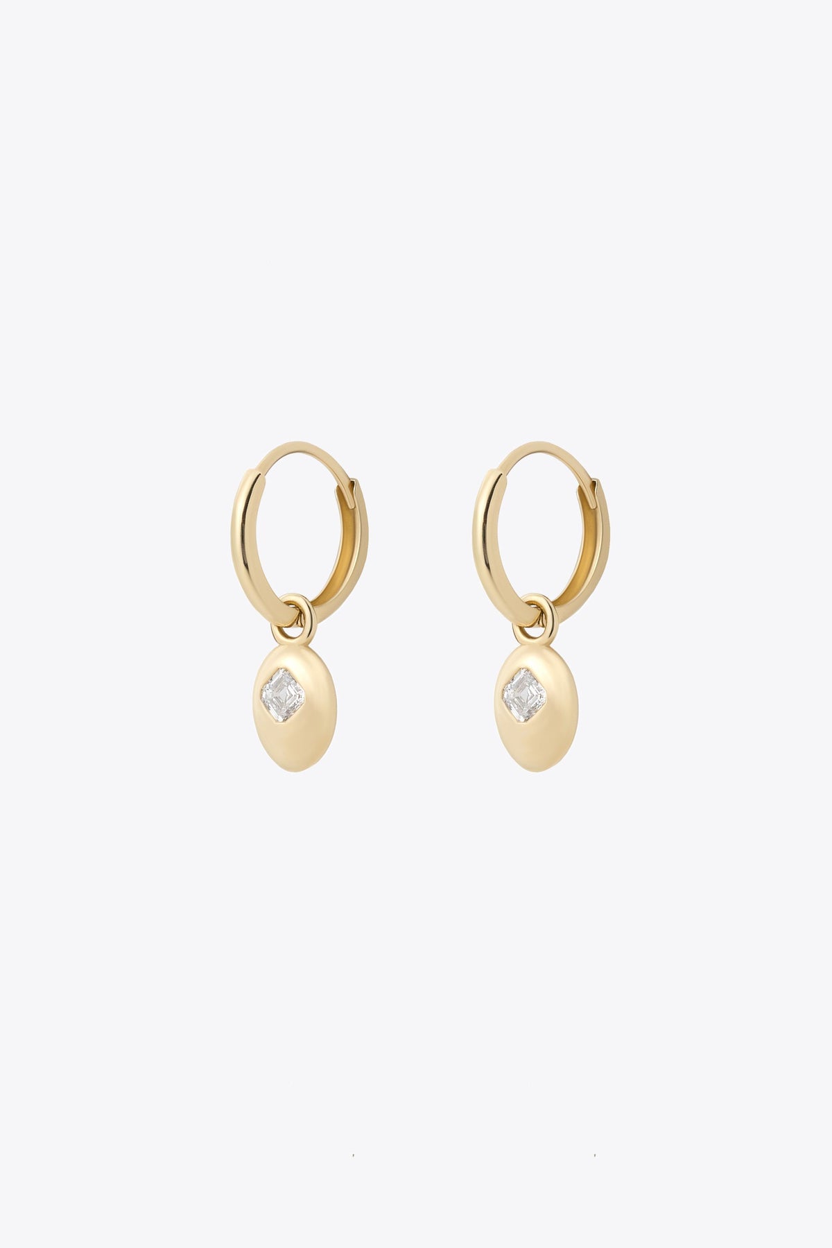 sanity:Asscher Diamond Hoop Earrings